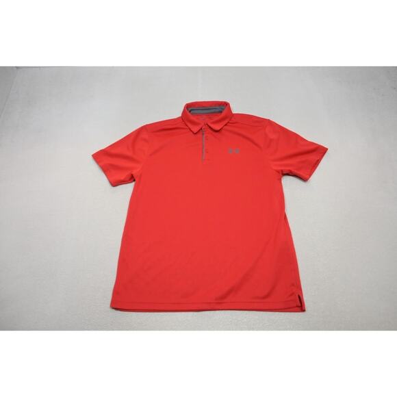 Under Armour Golf Polo HeatGear Loose Short Sleeve Red Shirt Mens Size Large - Picture 5 of 9